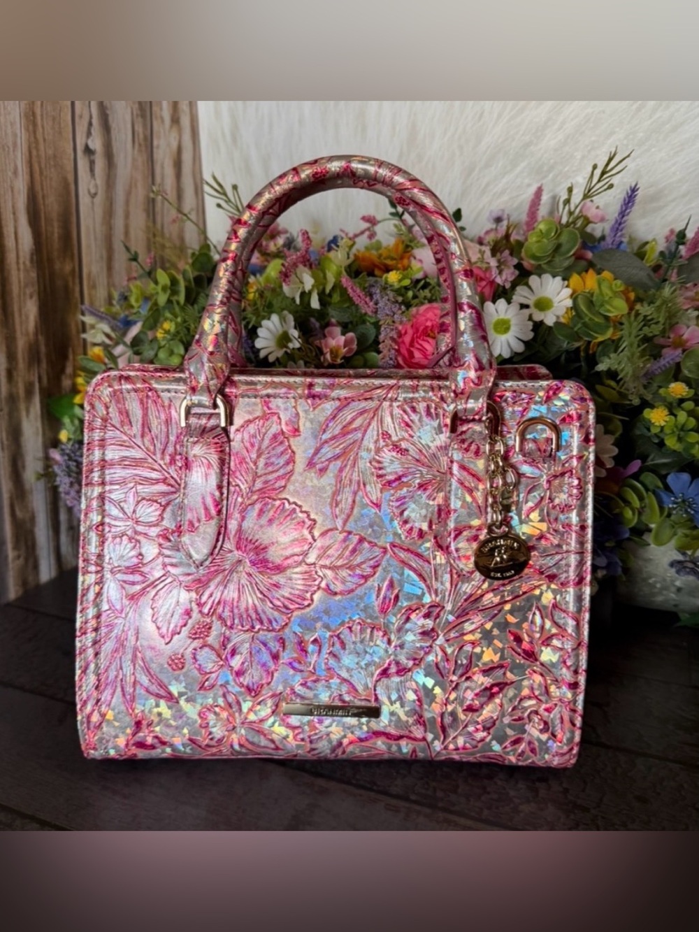 Brahmin Cami Coral Snapdragon Lokelani Assorted Sample Satchel NWT FIRM $ - Picture 7 of 8